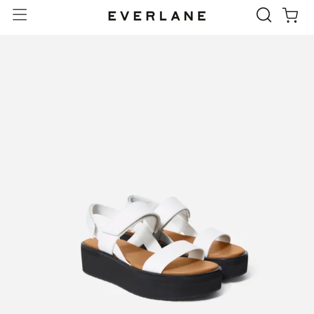 ISO Everlane leather platform sandal - white or tan